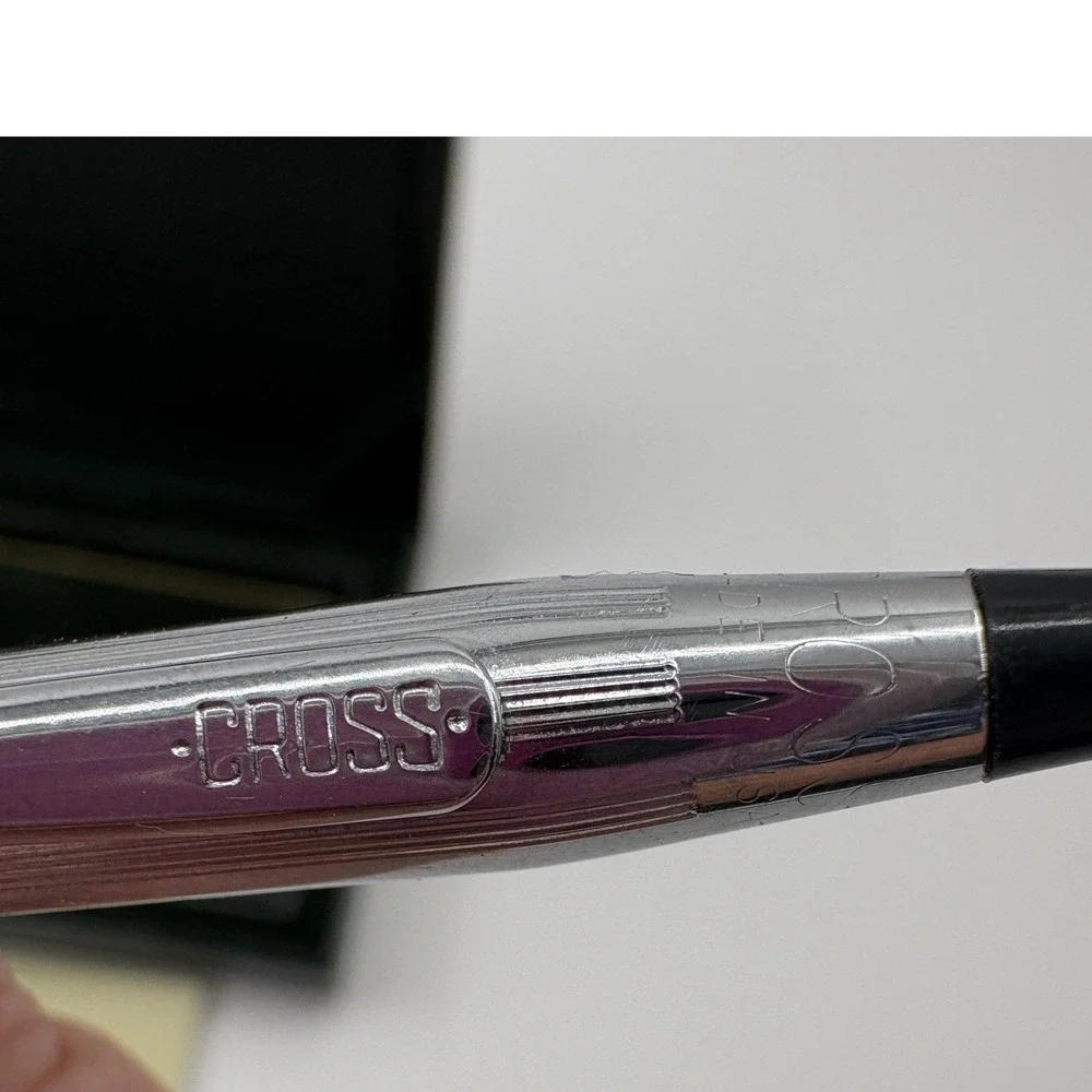 Vintage Cross Classic Century Lustrous Chrome Mechanical Pencil Pinstripe